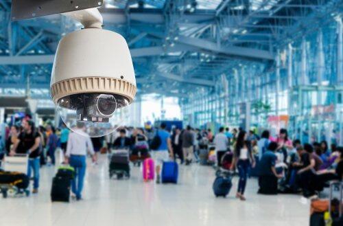 Surveillance camera in airport for blog post