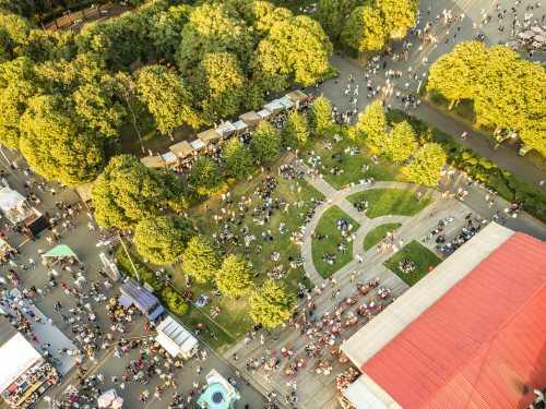 Aerial view of crowd for campus emergency blog post