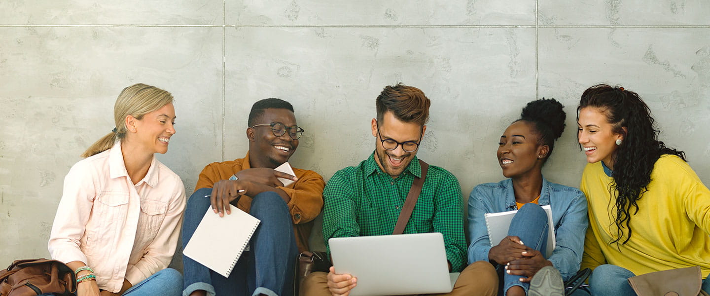 a group of people sitting together