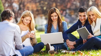 A group of students