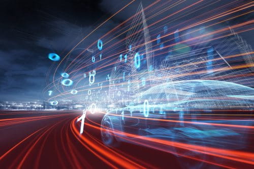 Futuristic car on highway for blog post