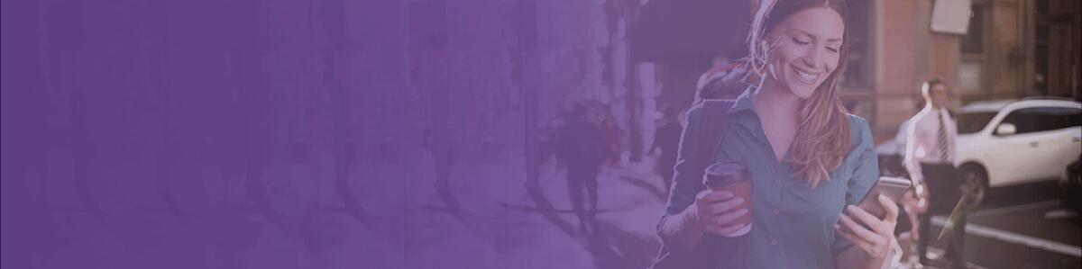 Woman mobile government banner