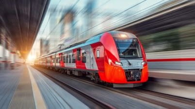 a train on the railway tracks