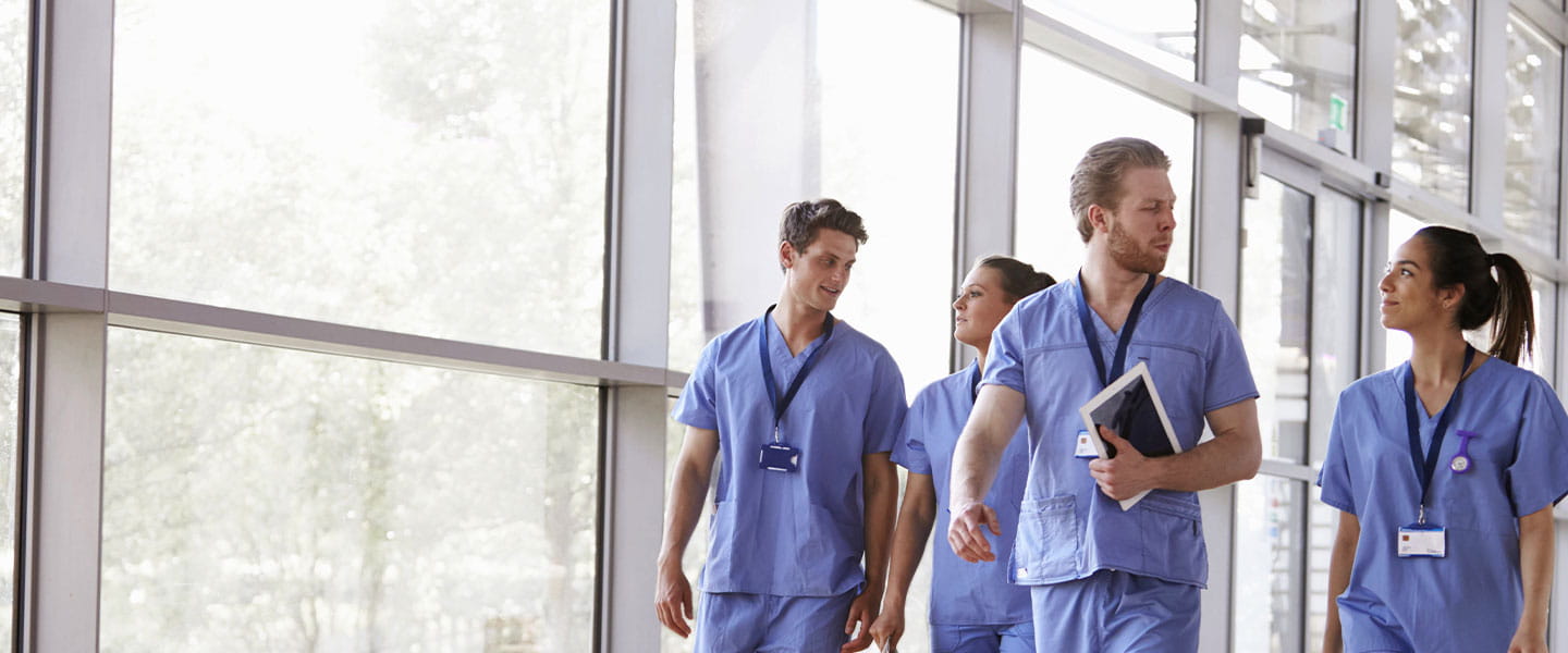 Healthcare, a group of doctors walking together