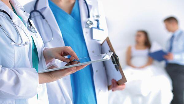 Healthcare medical staff connected