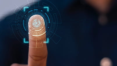 Finger on touchscreen for security