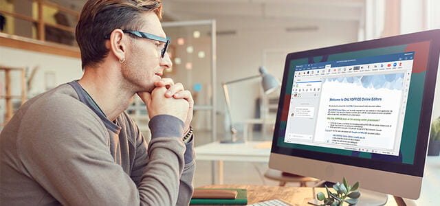 Man using Rainbow OnlyOffice plugin desktop web focus topic image