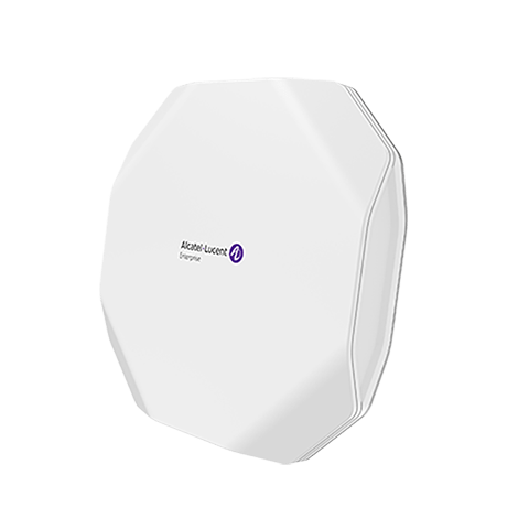 Alcatel-Lucent OmniAccess Stellar AP1411 a white round object with a blue circle on the side