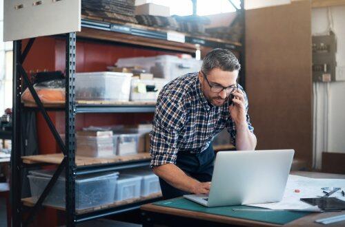 Older worker with digital engagement for blog post