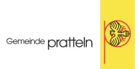 Logo of Gemeinde Pratteln with stylized black eagle on yellow background