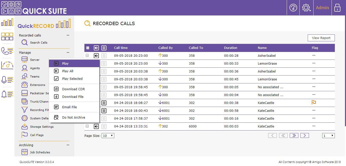 Amigo QuickRecord screen 2