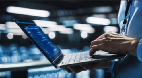 A person working on a laptop