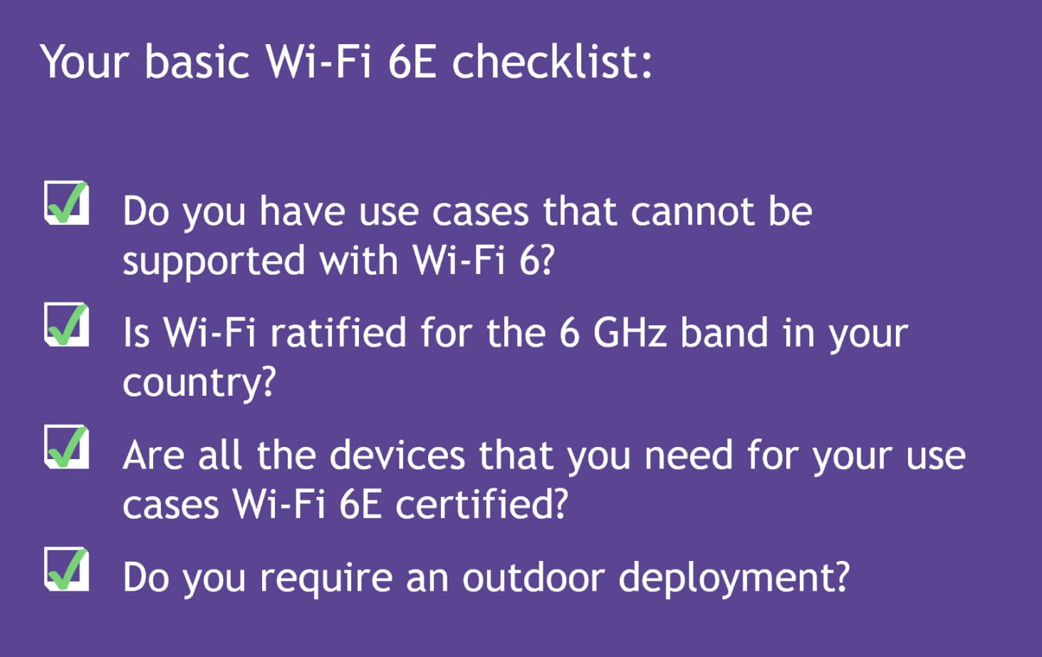 Your basic Wi-Fi cheklist Your basic Wi-Fi cheklist