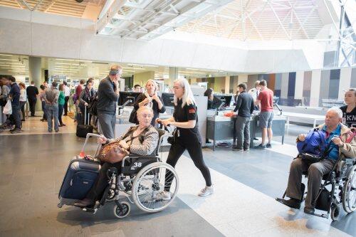 Passenger in wheelchair in airport for blog post