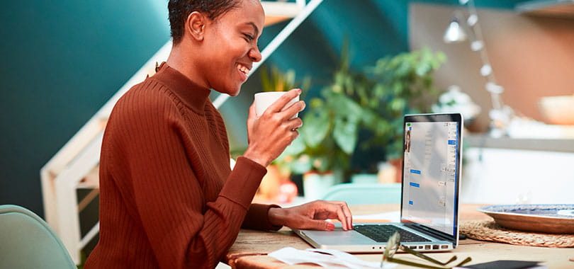 Woman using Rainbow at home web body copy image 810x474